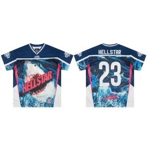 2026 New Hellstar Studios Mesh Panel V Neck Tee Casual Digital Print Streetwear T Shirt